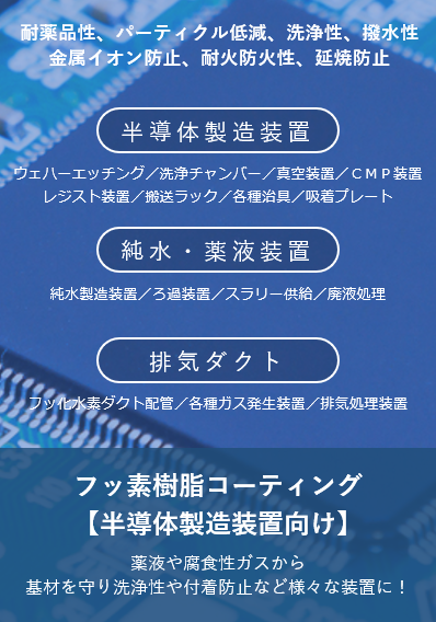 フッ素樹脂コーティング 【半導体製造装置向け】